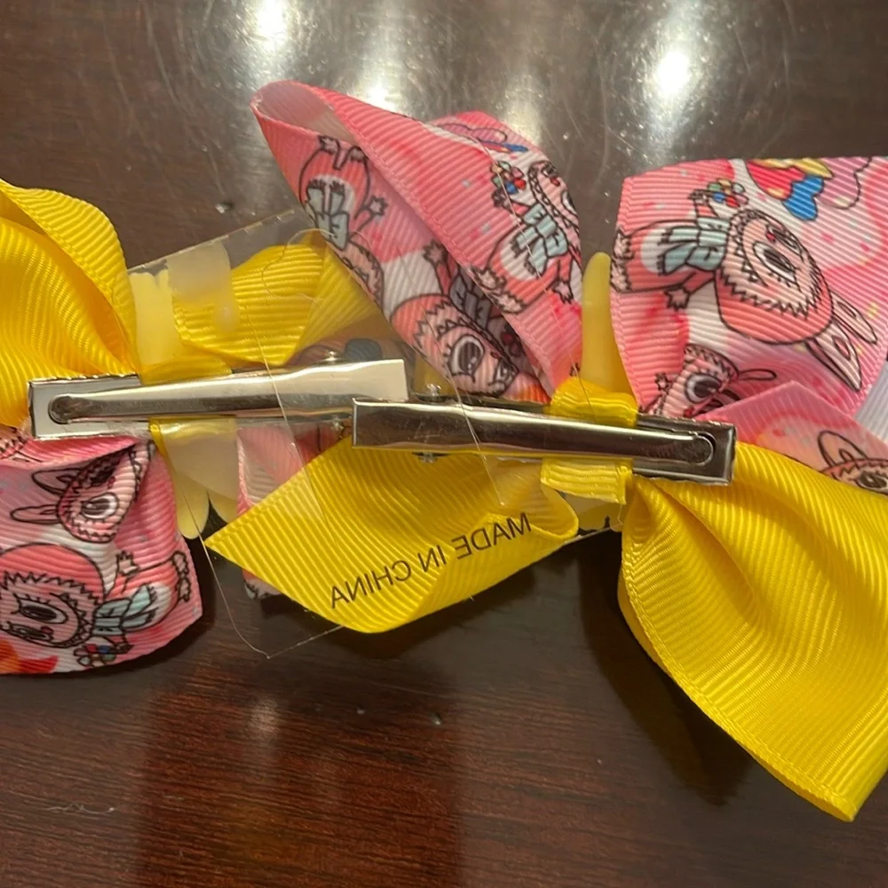 Colorful labubu monster Cartoon Hair Bows nwt set of two